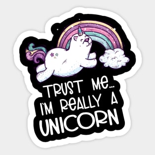 Unicorn Cat Funny Caticorn Cute Kitty Rainbow Magical Sticker